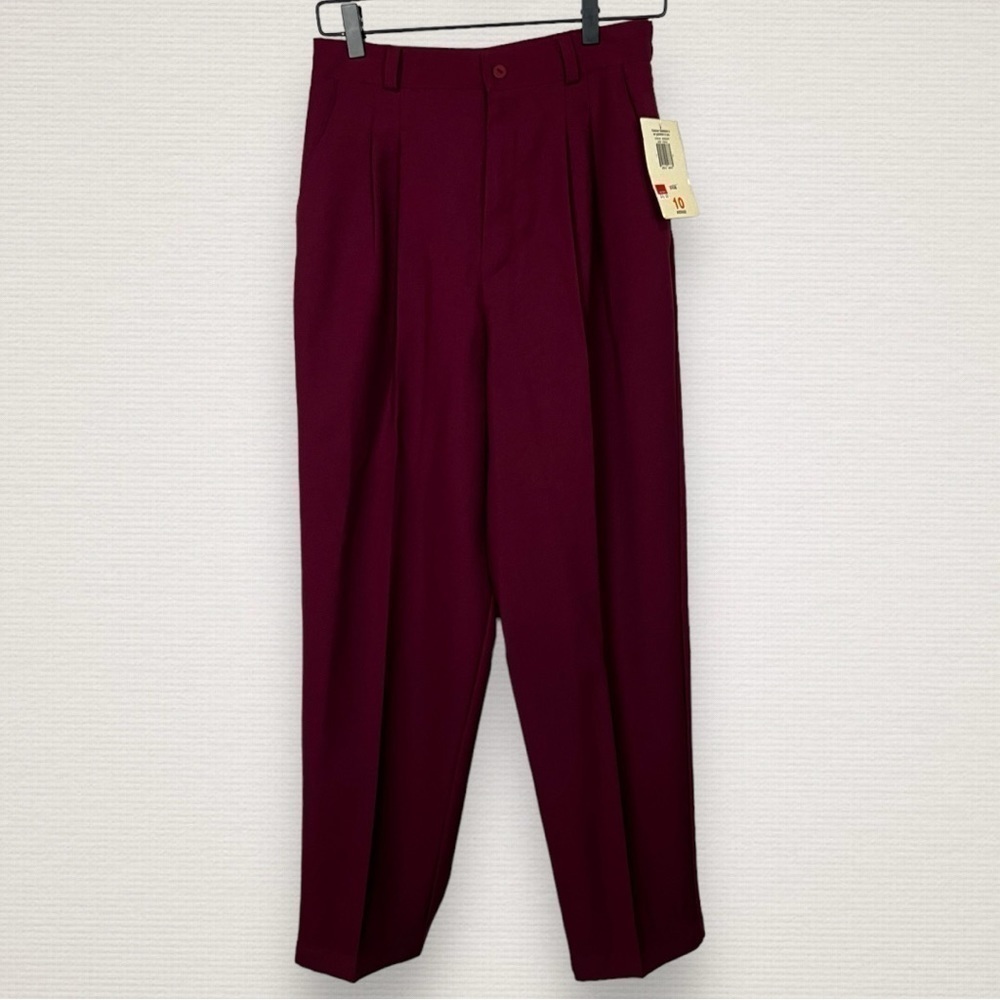 Vintage Kathy Lee Collection Burgundy Pleated Dress Pants, Tags Still Attached!